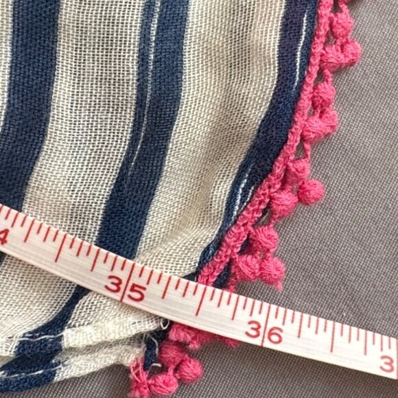 Disney Parks Minnie Mouse Striped Scarf With Rose Accent & Pink Trim - Picture 7 of 9